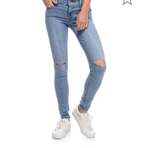 Levi's 710 Super Skinny Destroyed Jeans